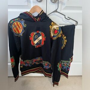 Dolce & Gabbana Black and Gray Knit Fabric